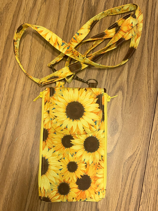 Yellow Sunflower Crossbody Cellphone Bag